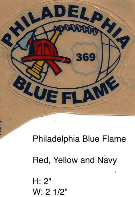 Philadephia Blue Flames mini football helmet decals pair